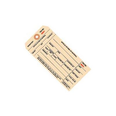 BOX PACKAGING 1 Part Stub Style Inventory Tags, 7000-7999, #8, 6-1/4"L x 3-1/8"W, 1000/Pack G18081
